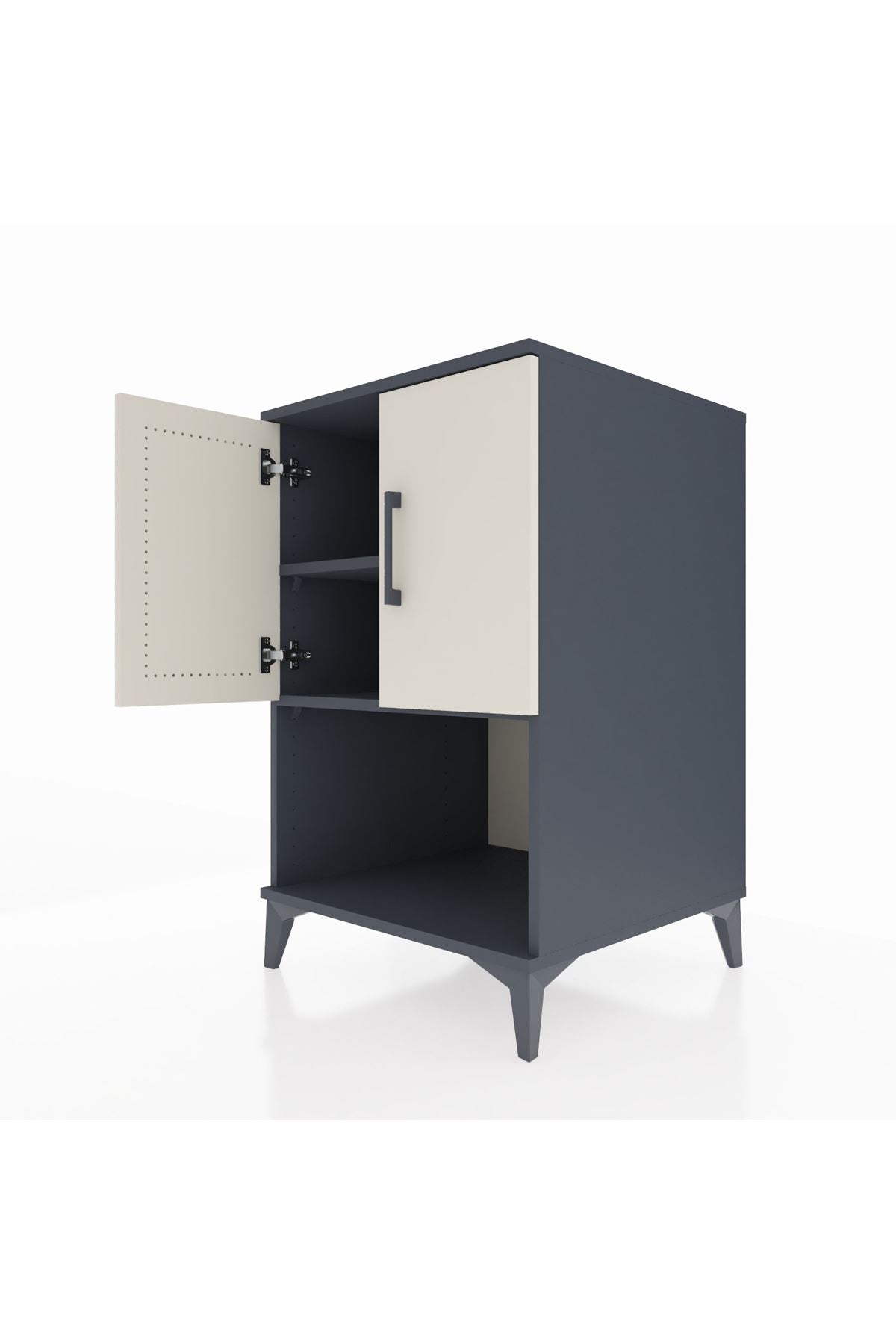 Kronos Komodin 2 Raflı 2 Kapaklı 60x59x96 Antrasit-Aytaşı