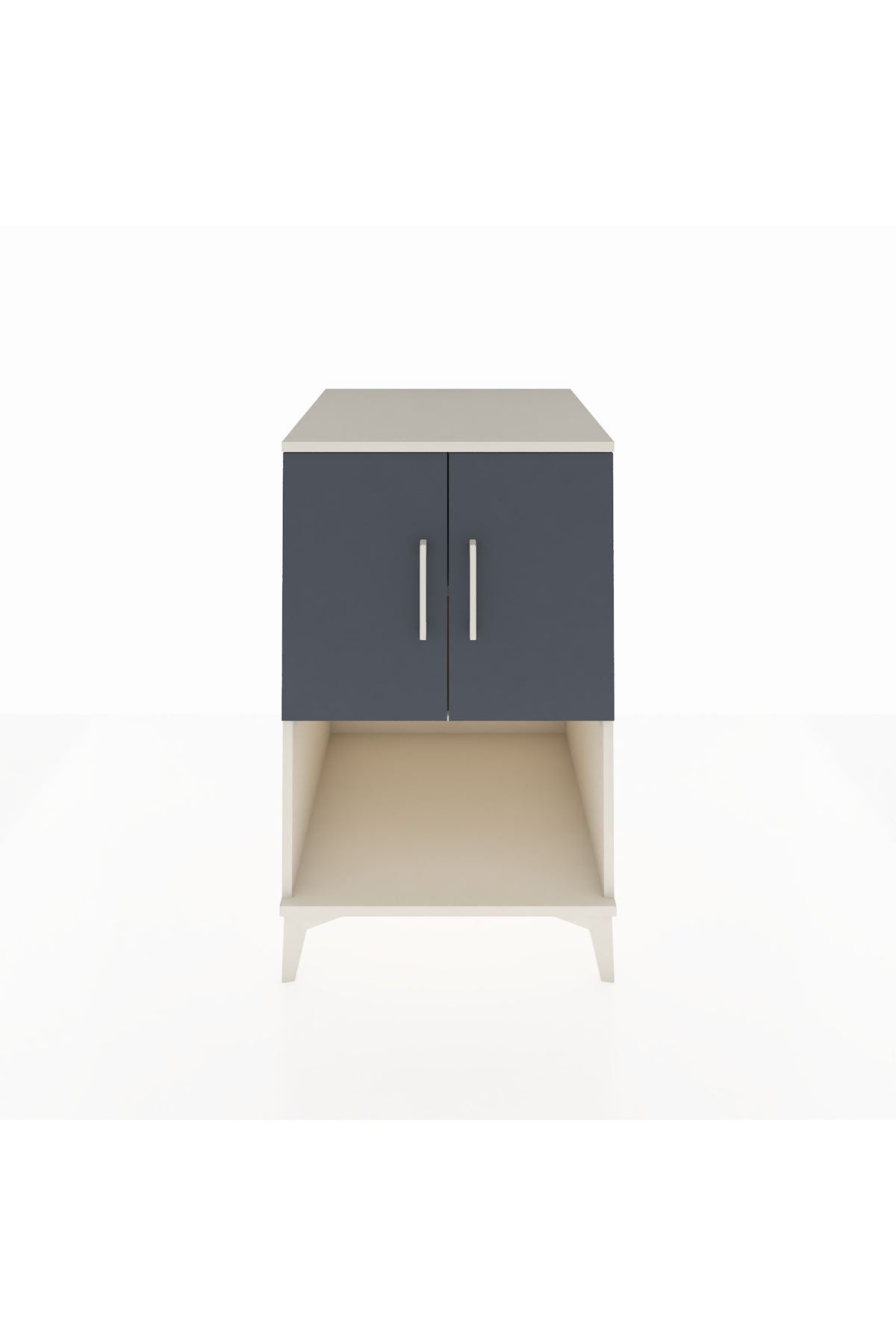 Kronos Komodin 2 Raflı 2 Kapaklı 60x59x96 Aytaşı-Antrasit