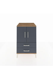 Kronos Komodin 2 Raflı 2 Çekmeceli 2 Kapaklı 60x59x96 Çam-Antrasit