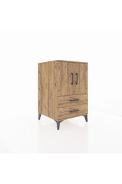 Kronos Komodin 2 Raflı 2 Çekmeceli 2 Kapaklı 60x59x96 Çam-Çam