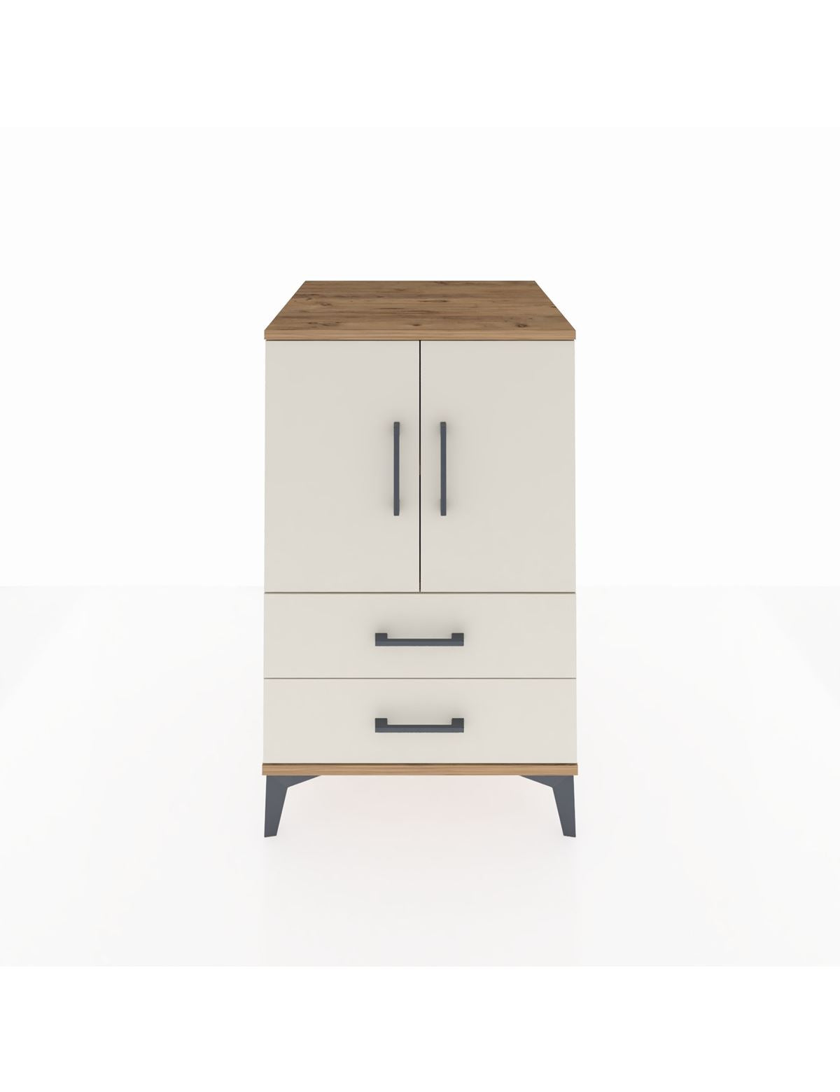 Kronos Komodin 2 Raflı 2 Çekmeceli 2 Kapaklı 60x59x96 Çam-Aytaşı