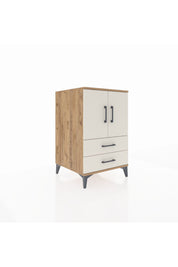 Kronos Komodin 2 Raflı 2 Çekmeceli 2 Kapaklı 60x59x96 Çam-Aytaşı