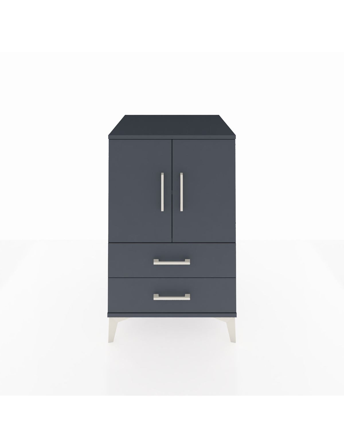 Kronos Komodin 2 Raflı 2 Çekmeceli 2 Kapaklı 60x59x96 Antrasit-Antrasit