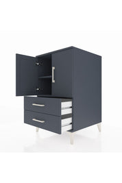 Kronos Komodin 2 Raflı 2 Çekmeceli 2 Kapaklı 60x59x96 Antrasit-Antrasit