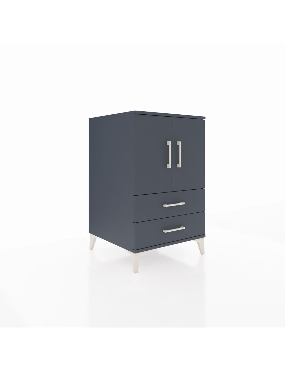 Kronos Komodin 2 Raflı 2 Çekmeceli 2 Kapaklı 60x59x96 Antrasit-Antrasit