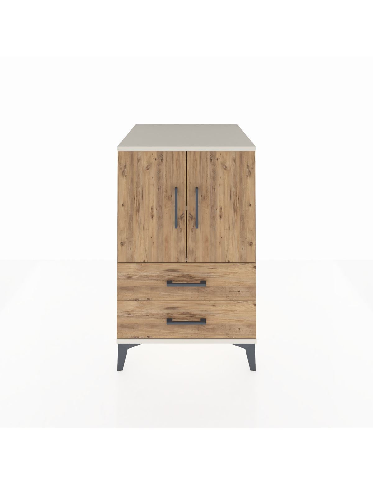 Kronos Komodin 2 Raflı 2 Çekmeceli 2 Kapaklı 60x59x96 Aytaşı-Çam