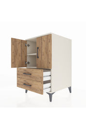 Kronos Komodin 2 Raflı 2 Çekmeceli 2 Kapaklı 60x59x96 Aytaşı-Çam