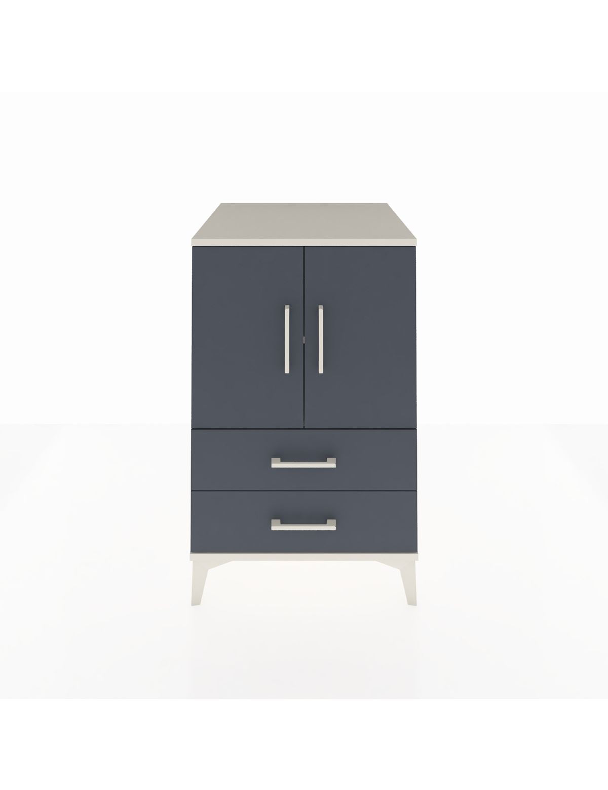 Kronos Komodin 2 Raflı 2 Çekmeceli 2 Kapaklı 60x59x96 Aytaşı-Antrasit