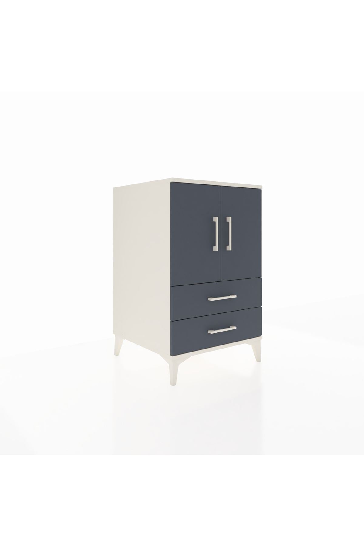 Kronos Komodin 2 Raflı 2 Çekmeceli 2 Kapaklı 60x59x96 Aytaşı-Antrasit