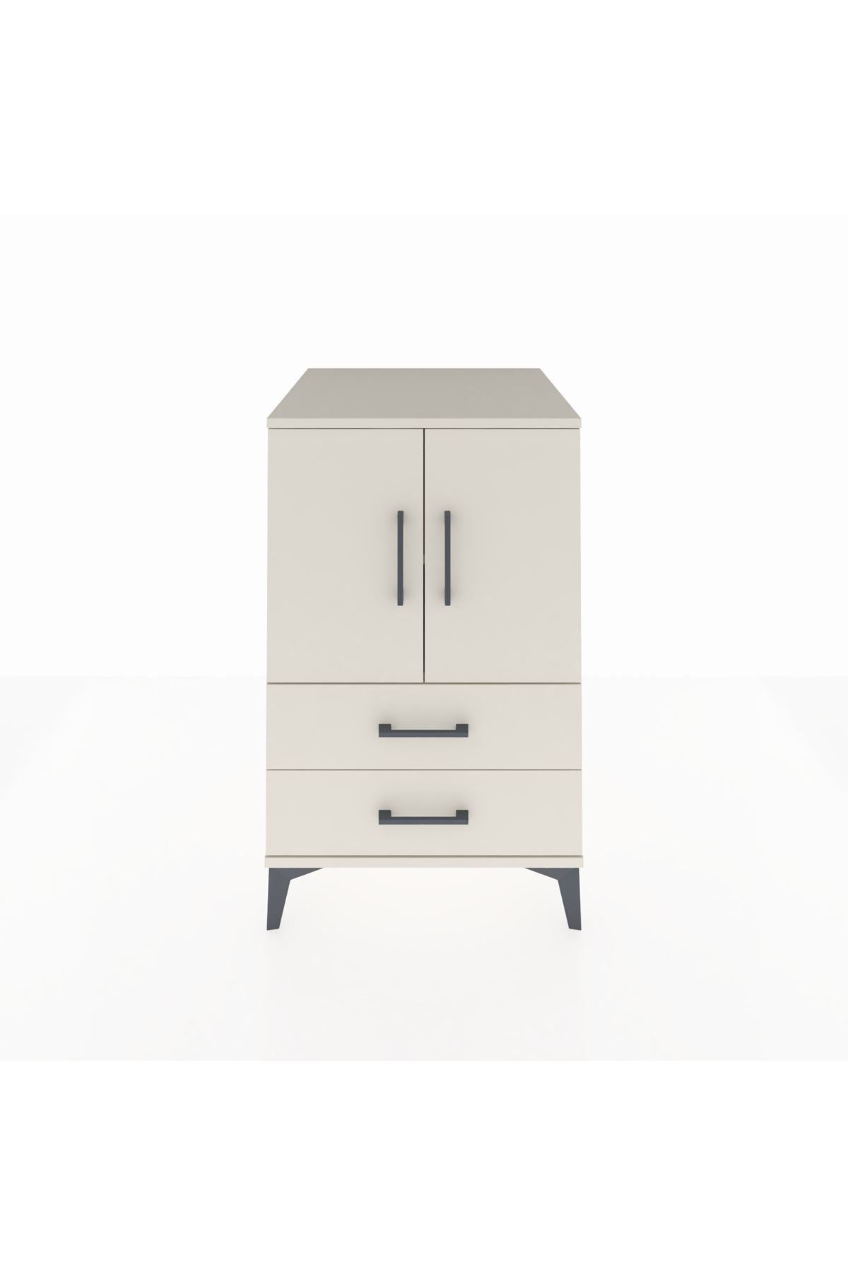 Kronos Komodin 2 Raflı 2 Çekmeceli 2 Kapaklı 60x59x96 Aytaşı-Aytaşı