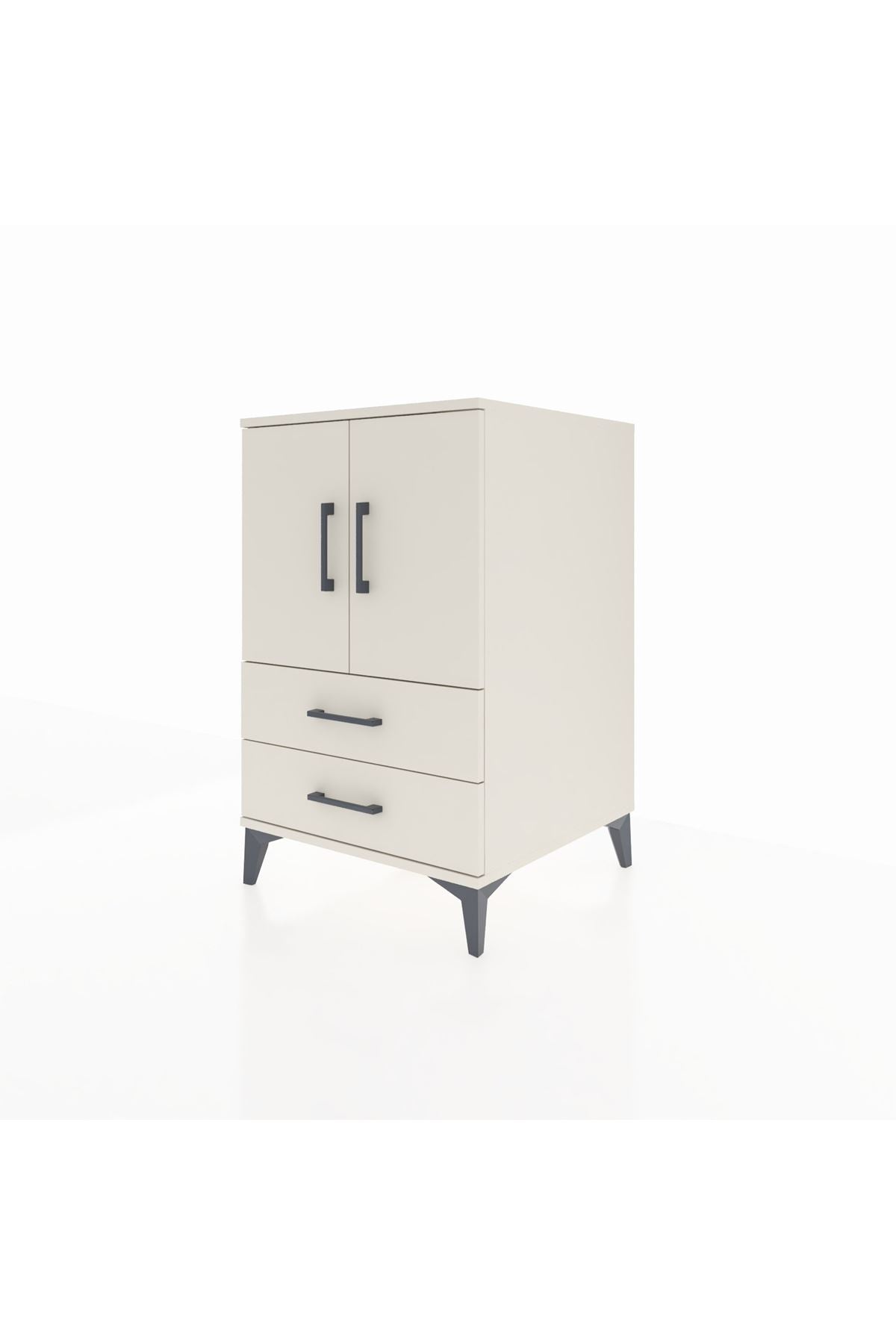 Kronos Komodin 2 Raflı 2 Çekmeceli 2 Kapaklı 60x59x96 Aytaşı-Aytaşı