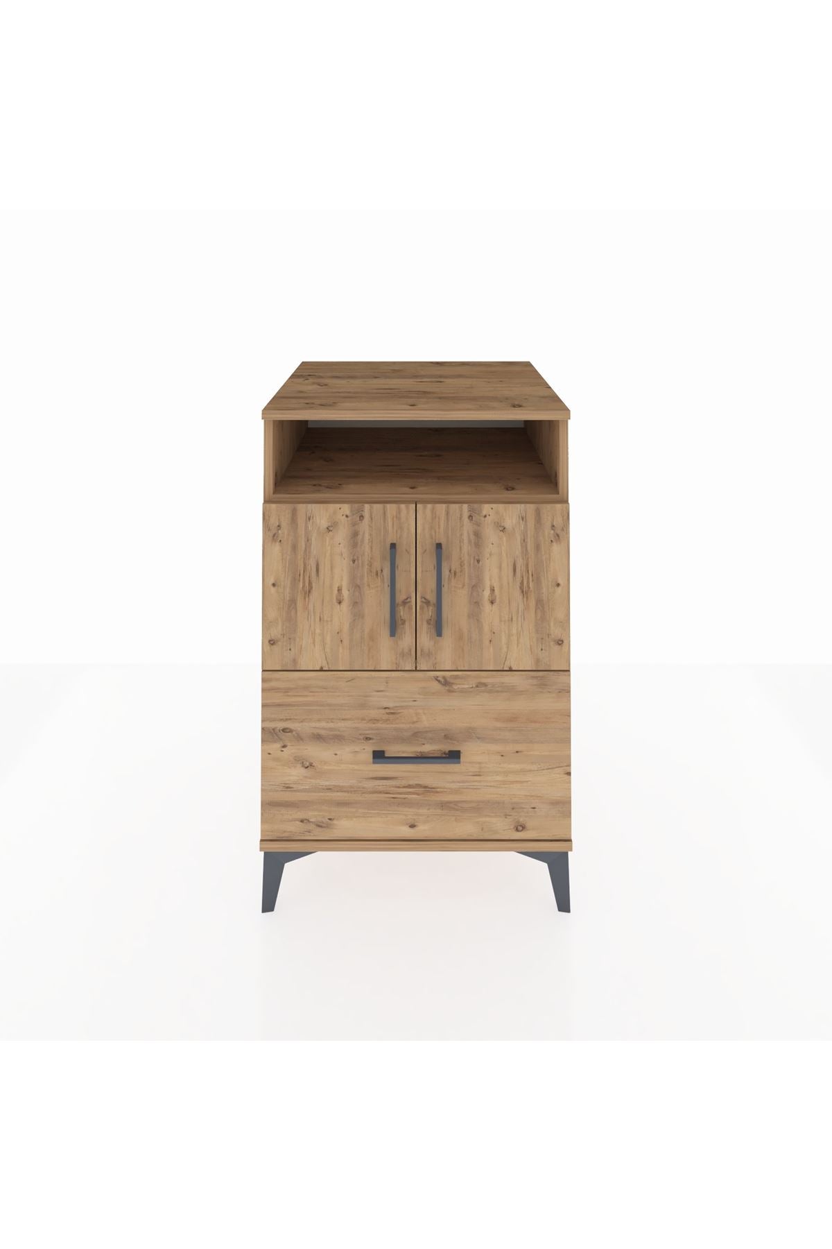 Kronos Komodin 2 Raflı Tek Çekmeceli 2 Kapaklı 60x59x96 - S80M031V9C