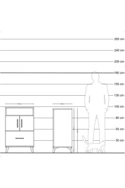 Kronos Komodin 2 Raflı Tek Çekmeceli 2 Kapaklı 60x59x96 Çam-Çam