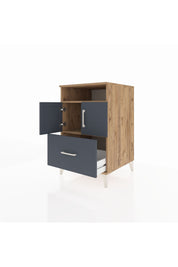 Kronos Komodin 2 Raflı Tek Çekmeceli 2 Kapaklı 60x59x96 - S80M031V8C