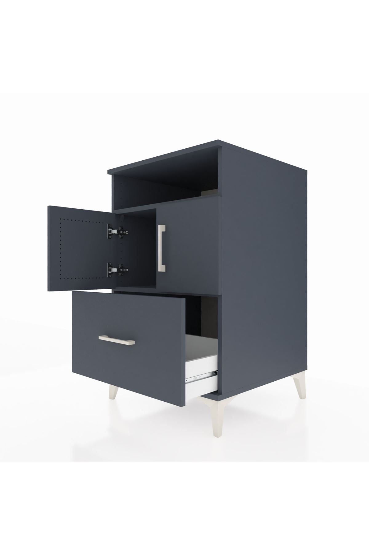 Kronos Komodin 2 Raflı Tek Çekmeceli 2 Kapaklı 60x59x96 - S80M031V5C