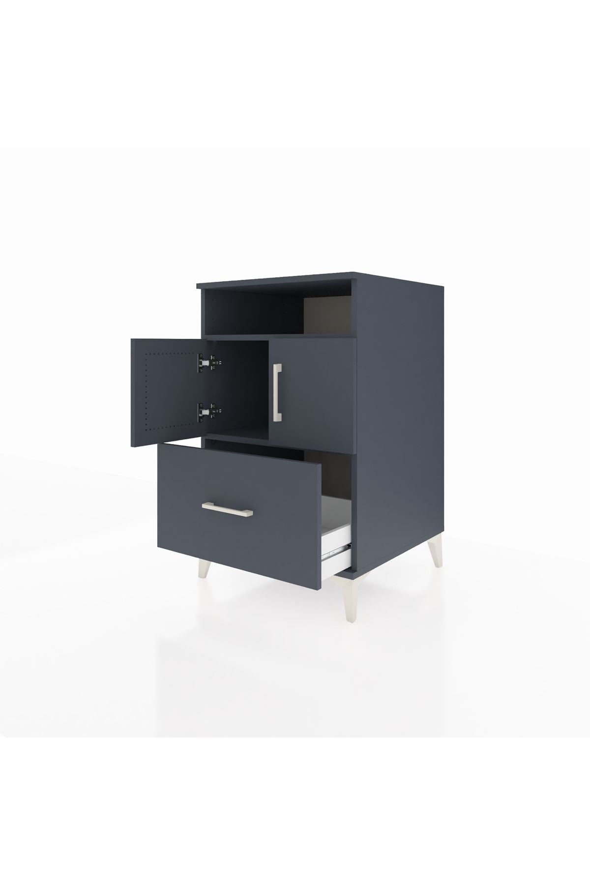 Kronos Komodin 2 Raflı Tek Çekmeceli 2 Kapaklı 60x59x96 - S80M031V5C