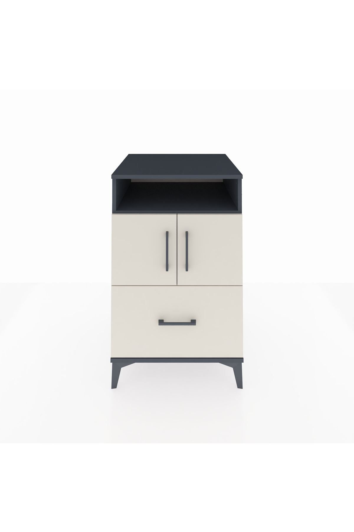 Kronos Komodin 2 Raflı Tek Çekmeceli 2 Kapaklı 60x59x96 - S80M031V4C