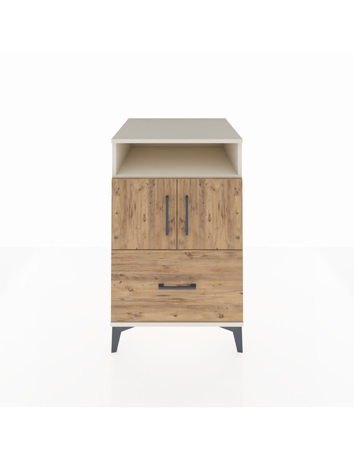 Kronos Komodin 2 Raflı Tek Çekmeceli 2 Kapaklı 60x59x96 Aytaşı-Çam