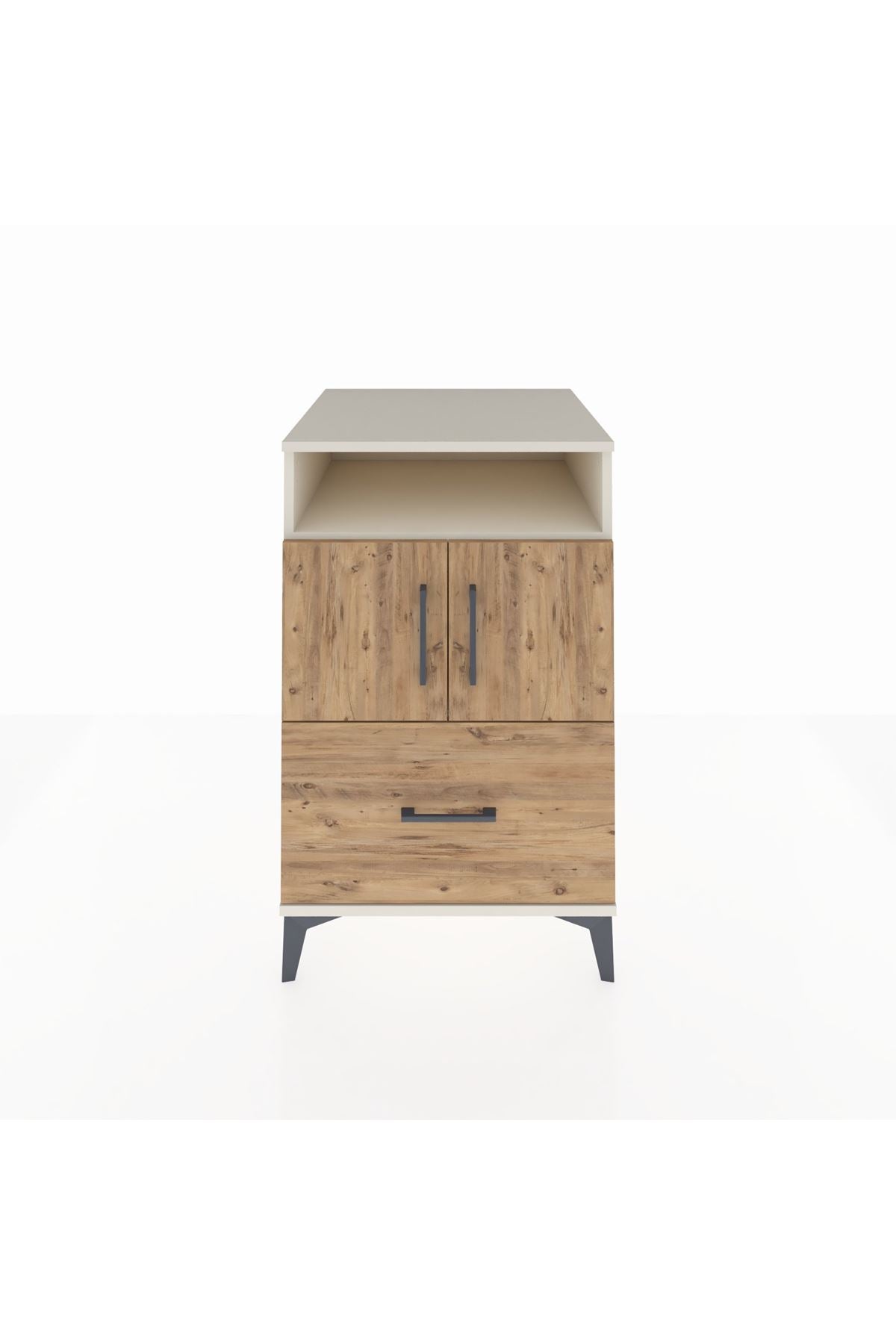 Kronos Komodin 2 Raflı Tek Çekmeceli 2 Kapaklı 60x59x96 - S80M031V3C