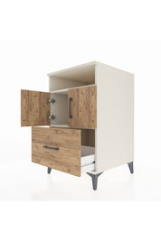 Kronos Komodin 2 Raflı Tek Çekmeceli 2 Kapaklı 60x59x96 - S80M031V3C