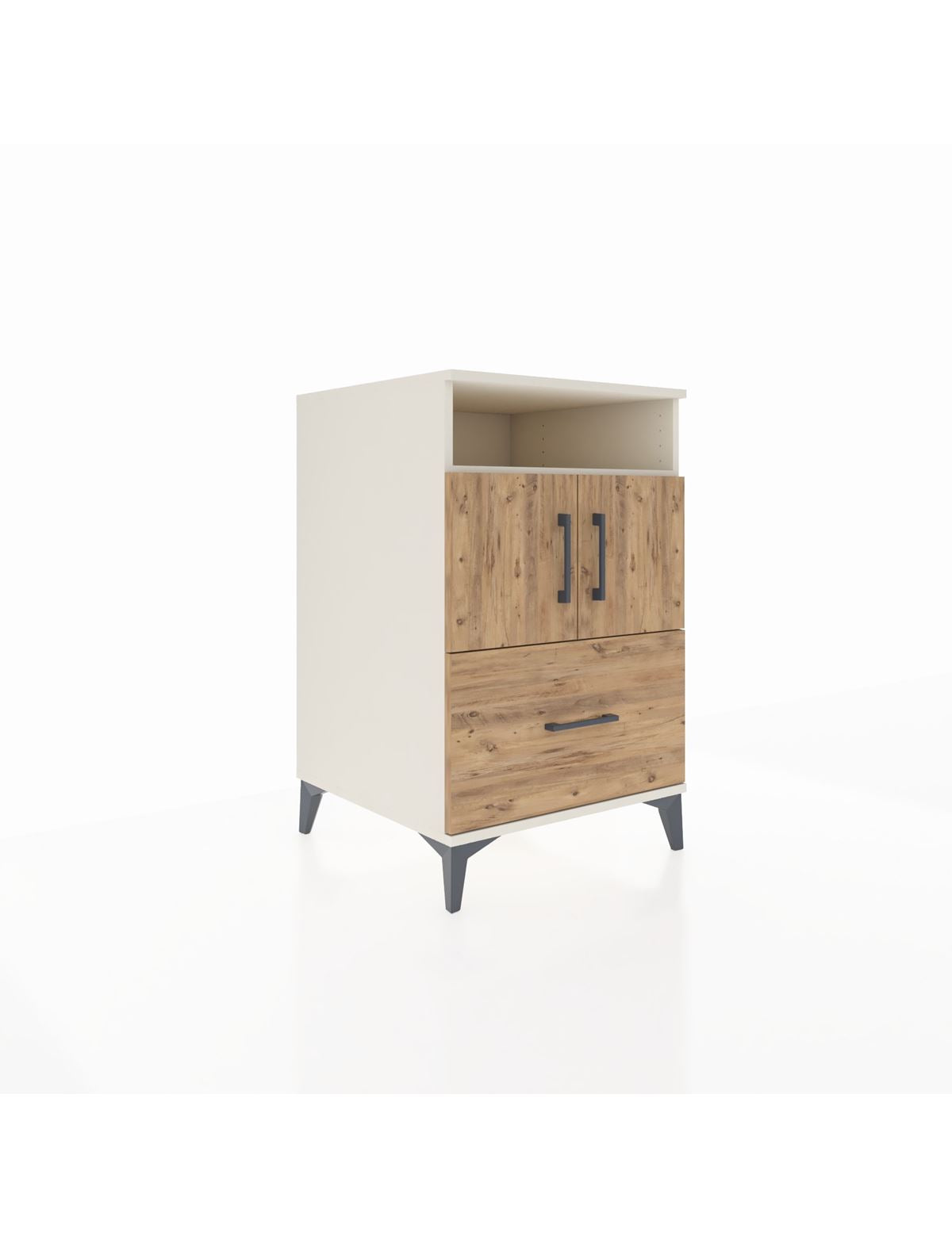 Kronos Komodin 2 Raflı Tek Çekmeceli 2 Kapaklı 60x59x96 Aytaşı-Çam