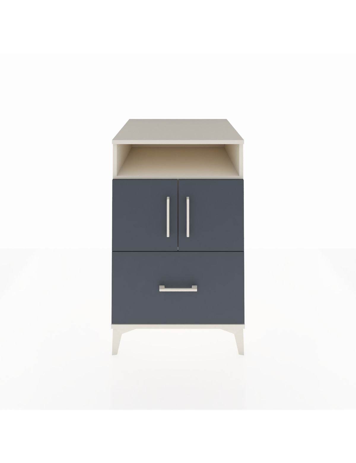 Kronos Komodin 2 Raflı Tek Çekmeceli 2 Kapaklı 60x59x96 Aytaşı-Antrasit