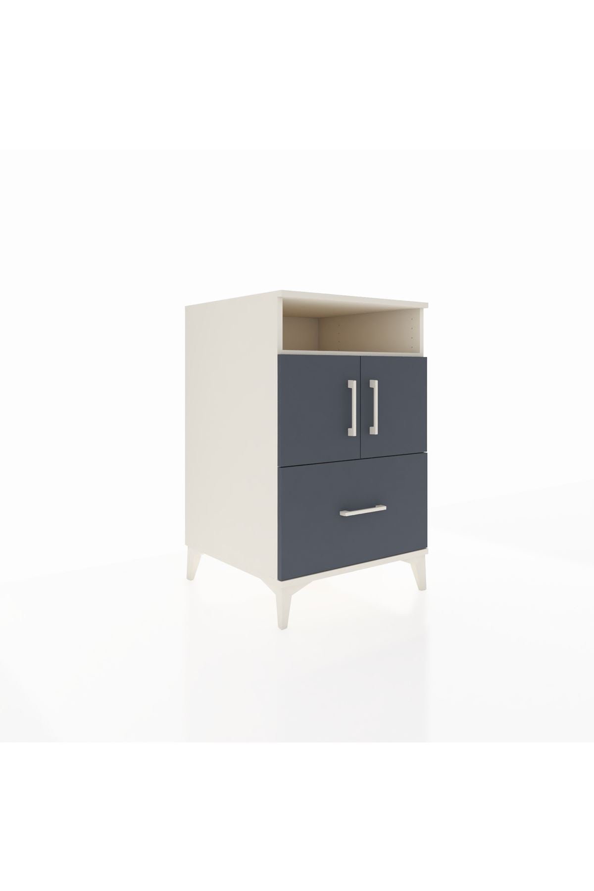 Kronos Komodin 2 Raflı Tek Çekmeceli 2 Kapaklı 60x59x96 - S80M031V2C