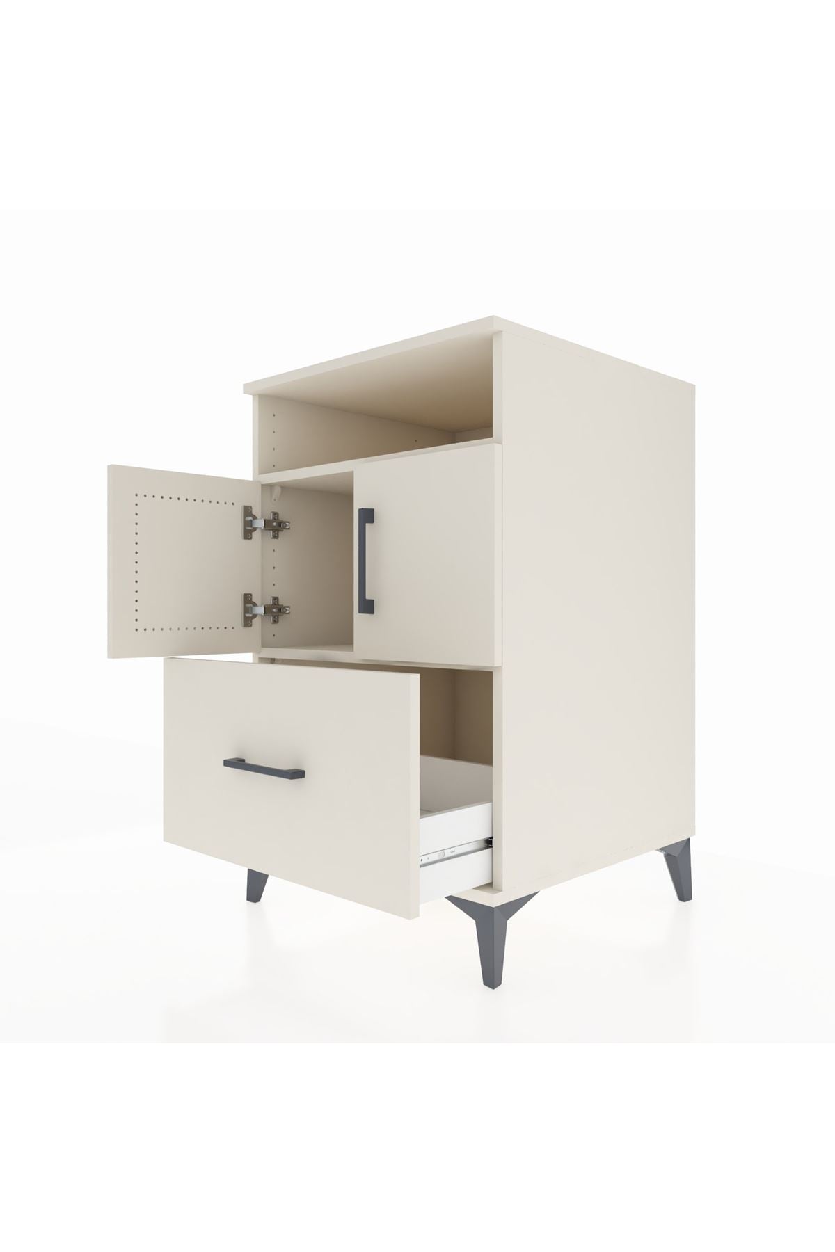 Kronos Komodin 2 Raflı Tek Çekmeceli 2 Kapaklı 60x59x96 - S80M031V1C