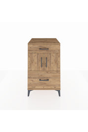 Kronos Komodin Tek Raflı 2 Çekmeceli 2 Kapaklı 60x59x96 Çam-Çam