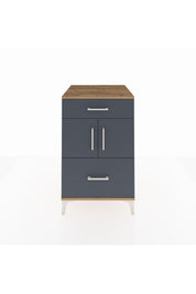 Kronos Komodin Tek Raflı 2 Çekmeceli 2 Kapaklı 60x59x96 Çam-Antrasit