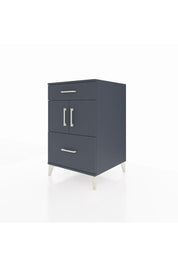 Kronos Komodin Tek Raflı 2 Çekmeceli 2 Kapaklı 60x59x96 Antrasit-Antrasit