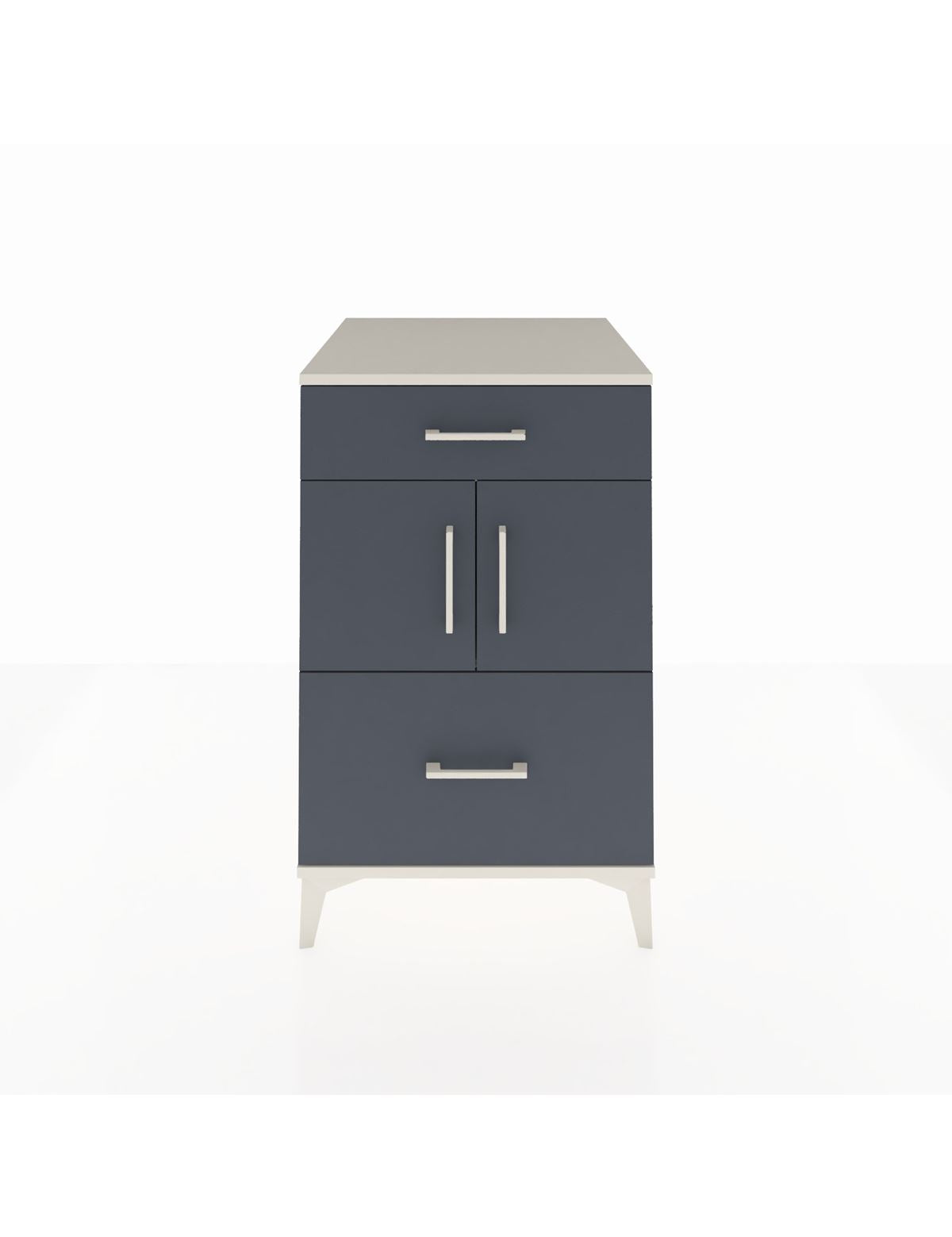 Kronos Komodin Tek Raflı 2 Çekmeceli 2 Kapaklı 60x59x96 Aytaşı-Antrasit