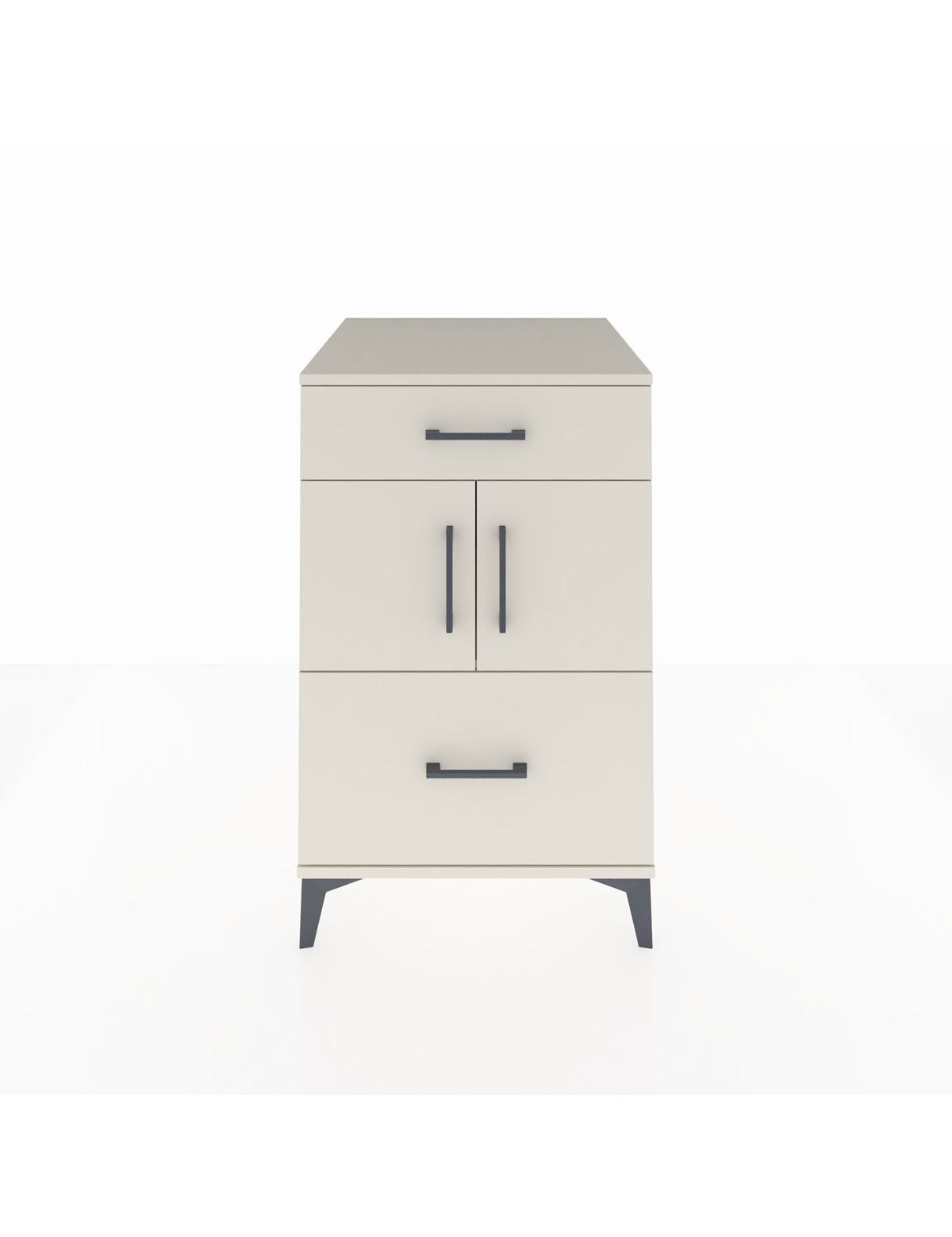 Kronos Komodin Tek Raflı 2 Çekmeceli 2 Kapaklı 60x59x96 Aytaşı-Aytaşı