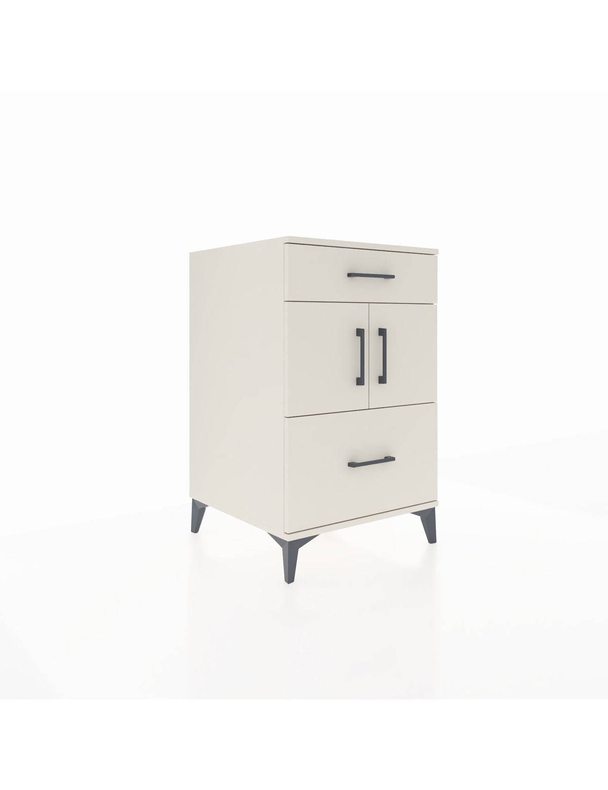 Kronos Komodin Tek Raflı 2 Çekmeceli 2 Kapaklı 60x59x96 Aytaşı-Aytaşı