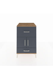 Kronos Komodin Tek Raflı 2 Çekmeceli 2 Kapaklı 60x59x96 Çam-Antrasit