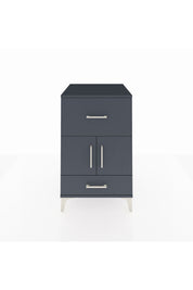Kronos Komodin Tek Raflı 2 Çekmeceli 2 Kapaklı 60x59x96 Antrasit-Antrasit