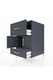 Kronos Komodin Tek Raflı 2 Çekmeceli 2 Kapaklı 60x59x96 Antrasit-Antrasit