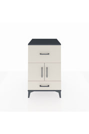 Kronos Komodin Tek Raflı 2 Çekmeceli 2 Kapaklı 60x59x96 Antrasit-Aytaşı