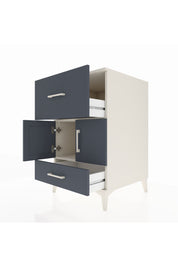 Kronos Komodin Tek Raflı 2 Çekmeceli 2 Kapaklı 60x59x96 Aytaşı-Antrasit