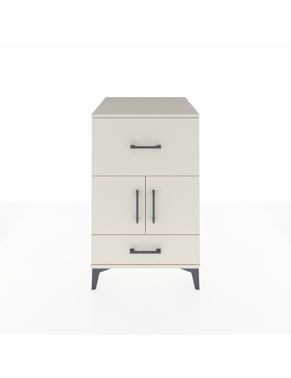 Kronos Komodin Tek Raflı 2 Çekmeceli 2 Kapaklı 60x59x96 Aytaşı-Aytaşı