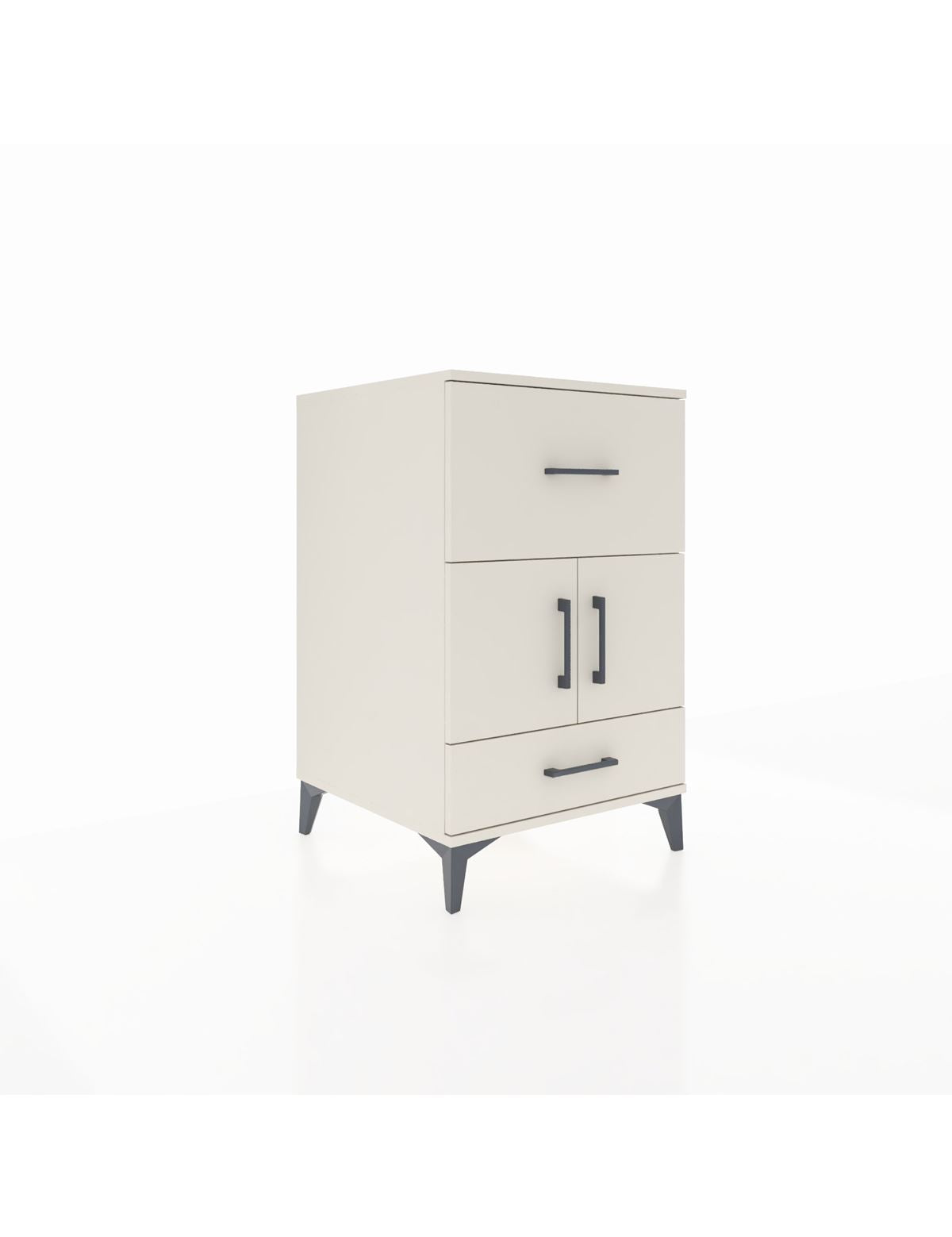 Kronos Komodin Tek Raflı 2 Çekmeceli 2 Kapaklı 60x59x96 Aytaşı-Aytaşı