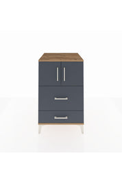 Kronos Komodin Tek Raflı 2 Çekmeceli 2 Kapaklı 60x59x96 Çam-Antrasit