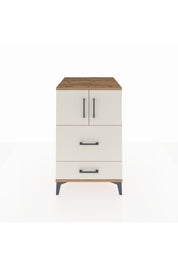 Kronos Komodin Tek Raflı 2 Çekmeceli 2 Kapaklı 60x59x96 Çam-Aytaşı