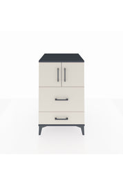 Kronos Komodin Tek Raflı 2 Çekmeceli 2 Kapaklı 60x59x96 Antrasit-Aytaşı