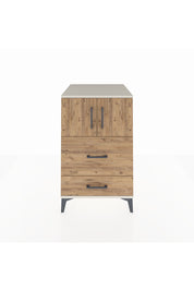 Kronos Komodin Tek Raflı 2 Çekmeceli 2 Kapaklı 60x59x96 Aytaşı-Çam