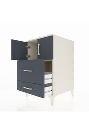 Kronos Komodin Tek Raflı 2 Çekmeceli 2 Kapaklı 60x59x96 Aytaşı-Antrasit