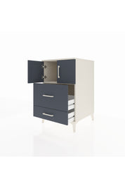 Kronos Komodin Tek Raflı 2 Çekmeceli 2 Kapaklı 60x59x96 Aytaşı-Antrasit