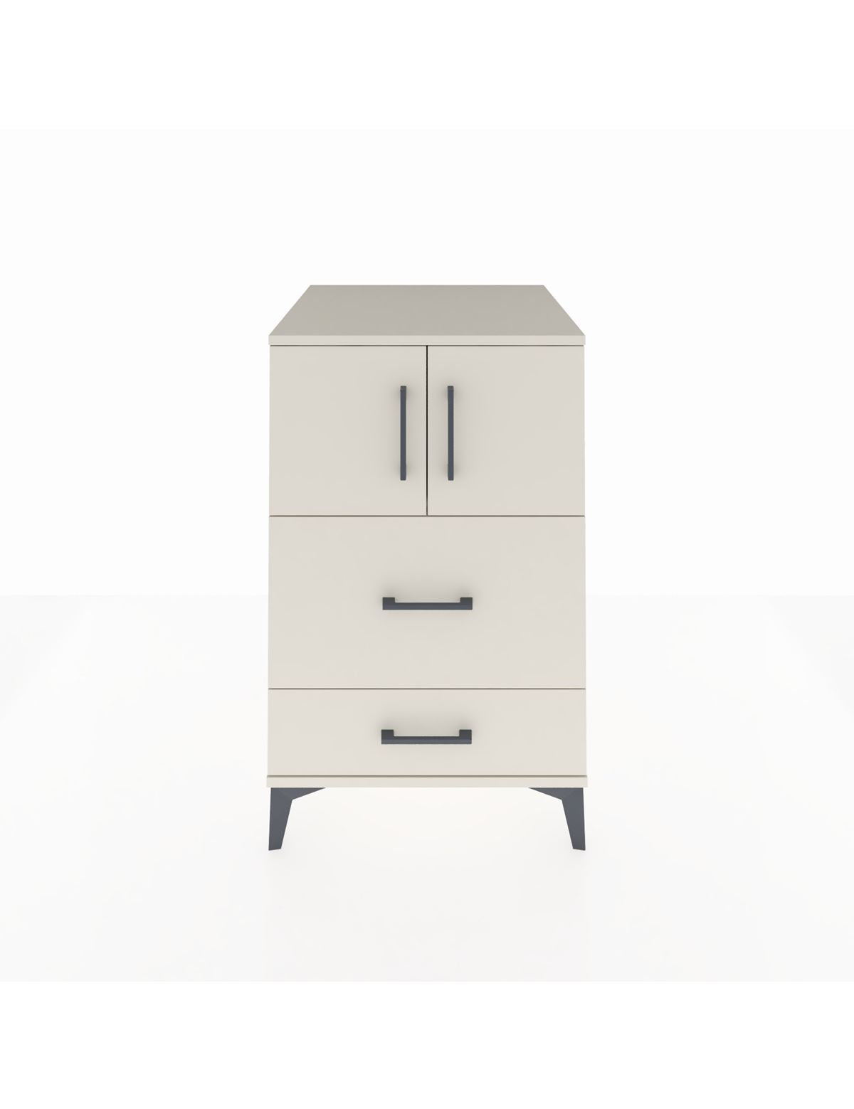 Kronos Komodin Tek Raflı 2 Çekmeceli 2 Kapaklı 60x59x96 Aytaşı-Aytaşı