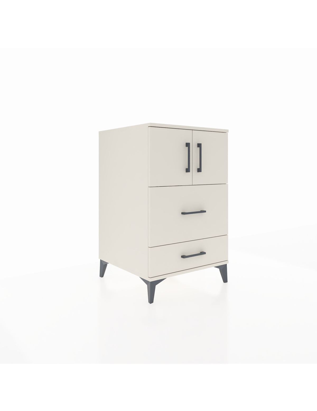 Kronos Komodin Tek Raflı 2 Çekmeceli 2 Kapaklı 60x59x96 Aytaşı-Aytaşı