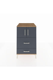 Kronos Komodin Tek Raflı 2 Çekmeceli 2 Kapaklı 60x59x96 Çam-Antrasit